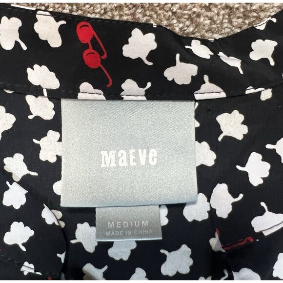 Anthropologie Maeve Odelia Black Floral Mini Dress Size Medium Sunglasses Pocket - Picture 4 of 15